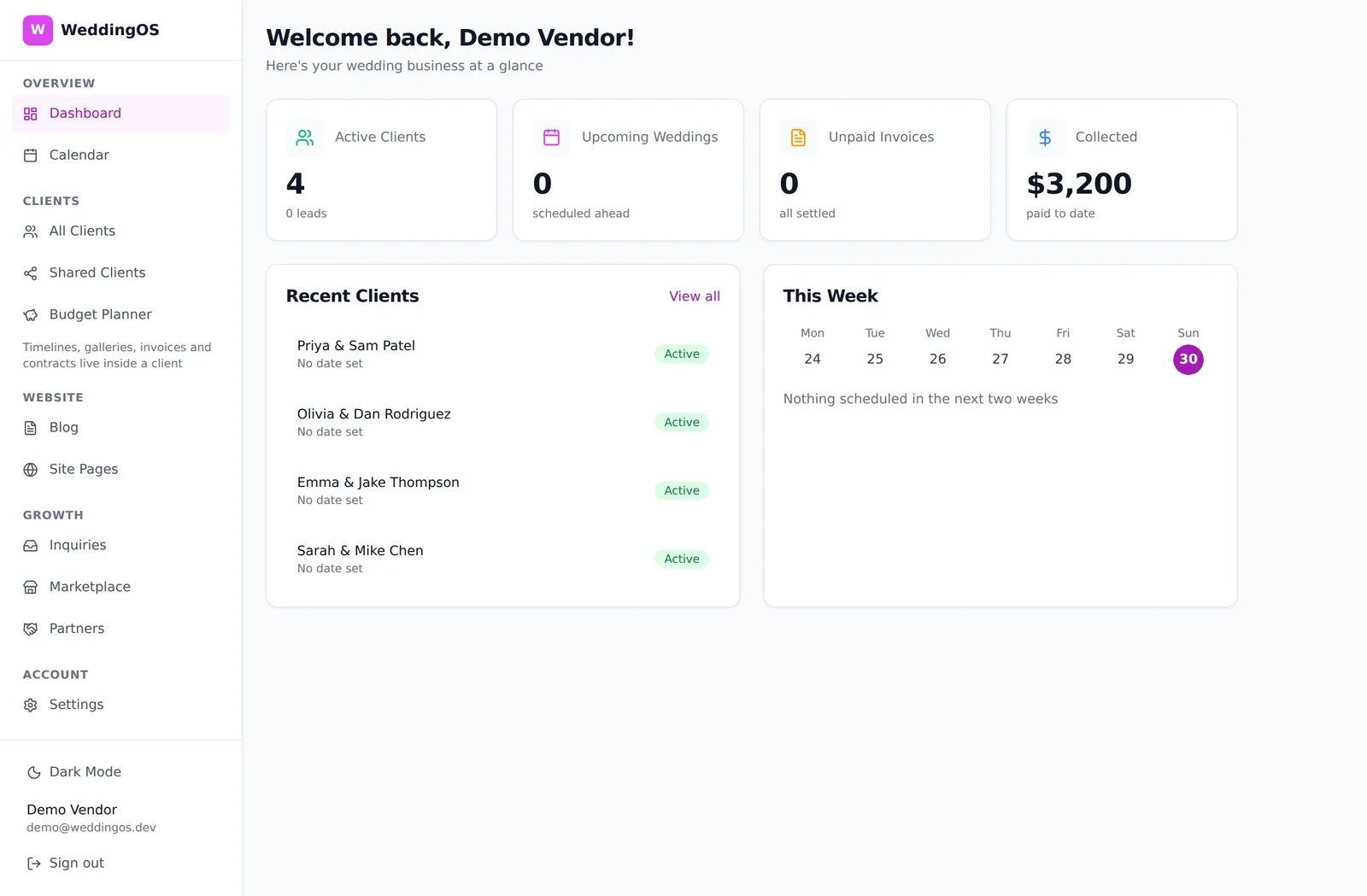 Full dashboard — every module one login away.